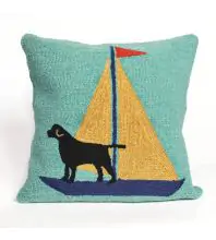 Trans Ocean Pillow Frontporch Animal 100% Polyester Hand Tufted 1402